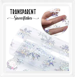 ⋅ Crystal Holographic Snowflakes ⋅ Clear Transparent  & Silver