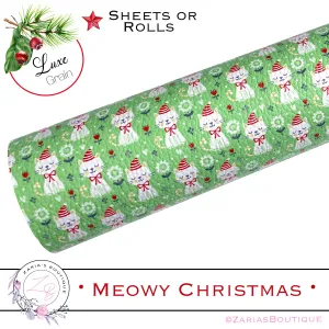 ⋅ Meowy Christmas  ⋅ Luxe Vegan Faux Leather ⋅ Sheets or Rolls! ⋅