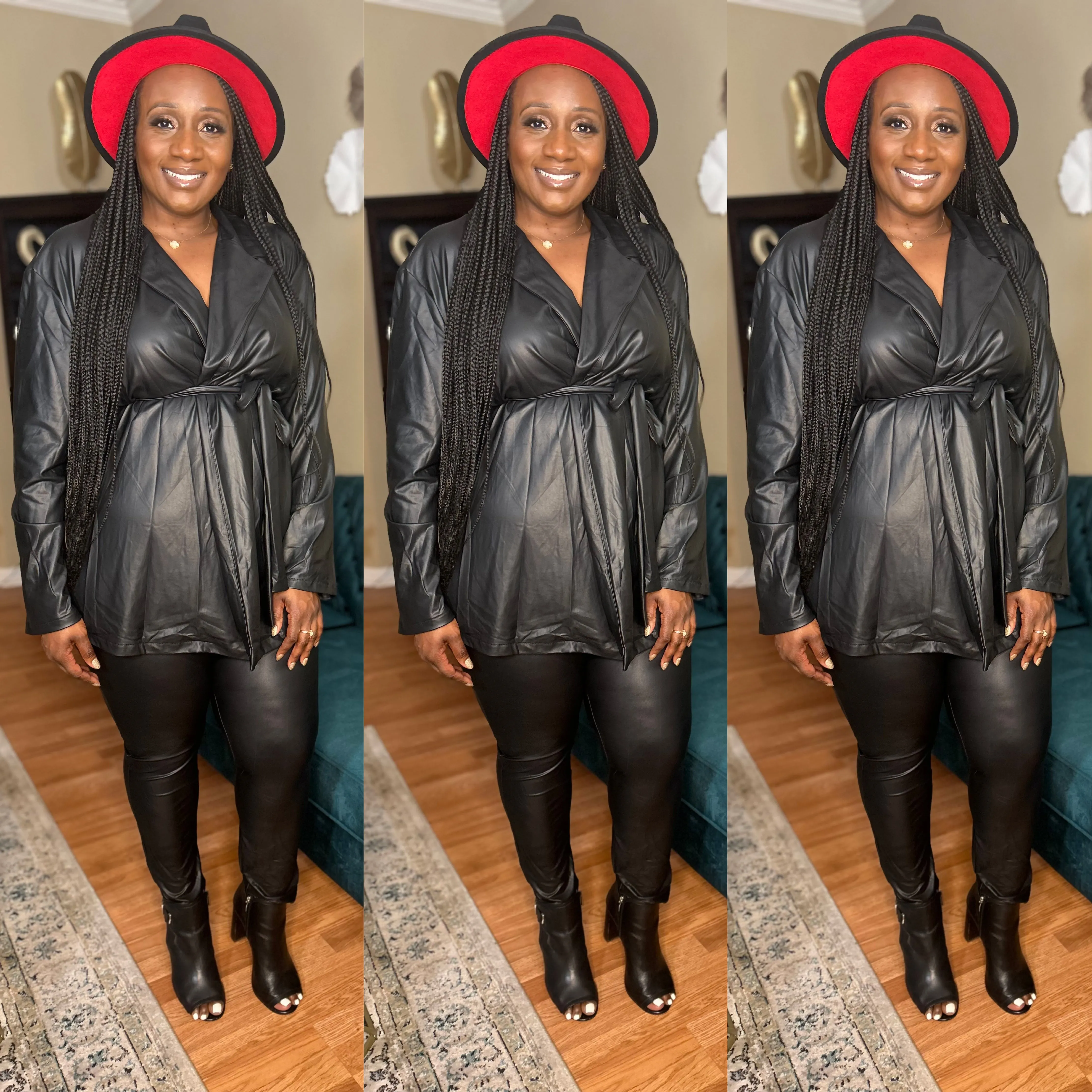 2 Piece Faux Leather Set