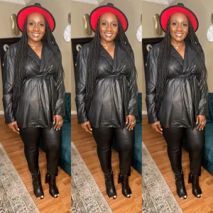 2 Piece Faux Leather Set