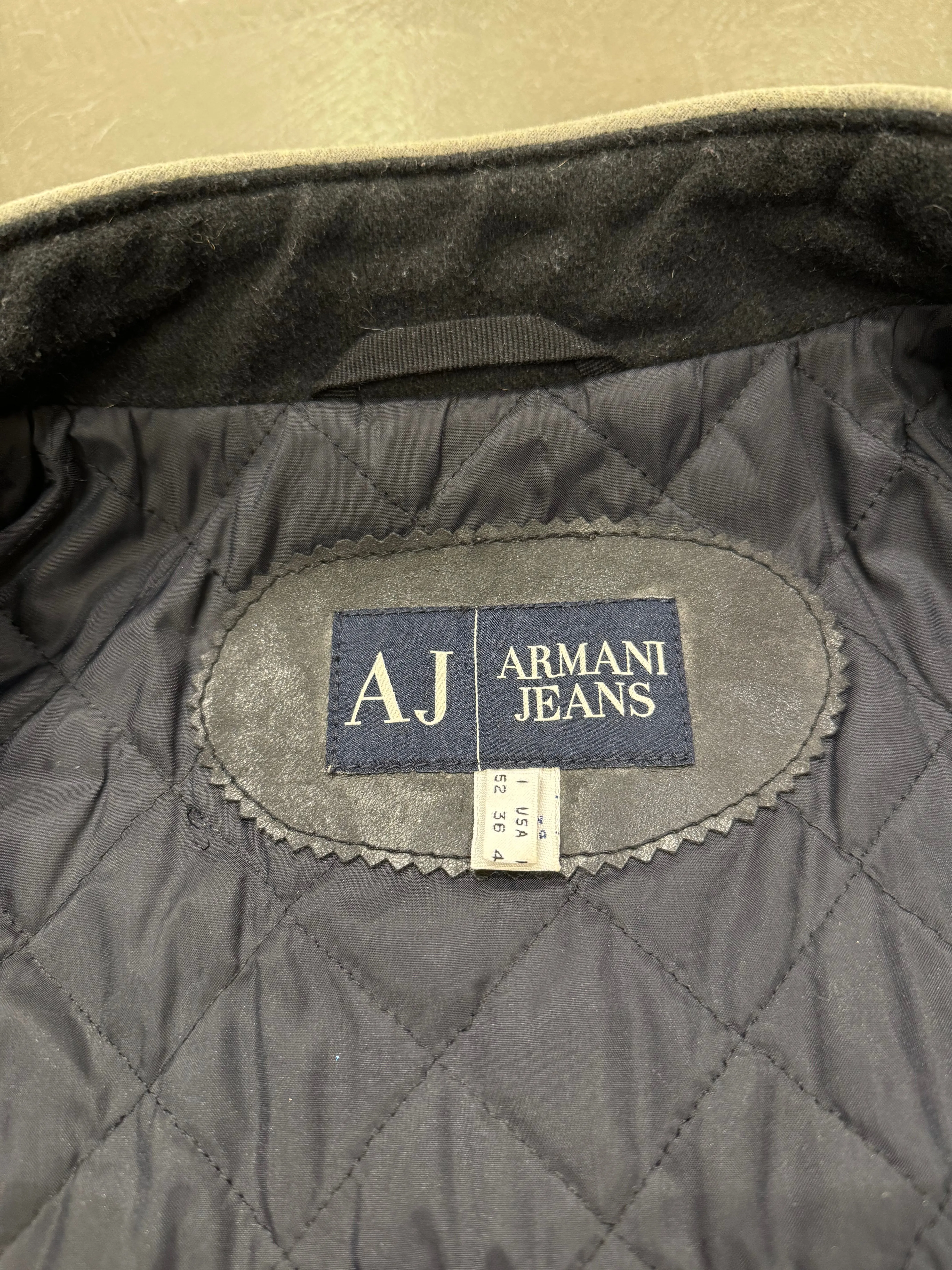 2000s Armani acid wash faded faux leather jacket