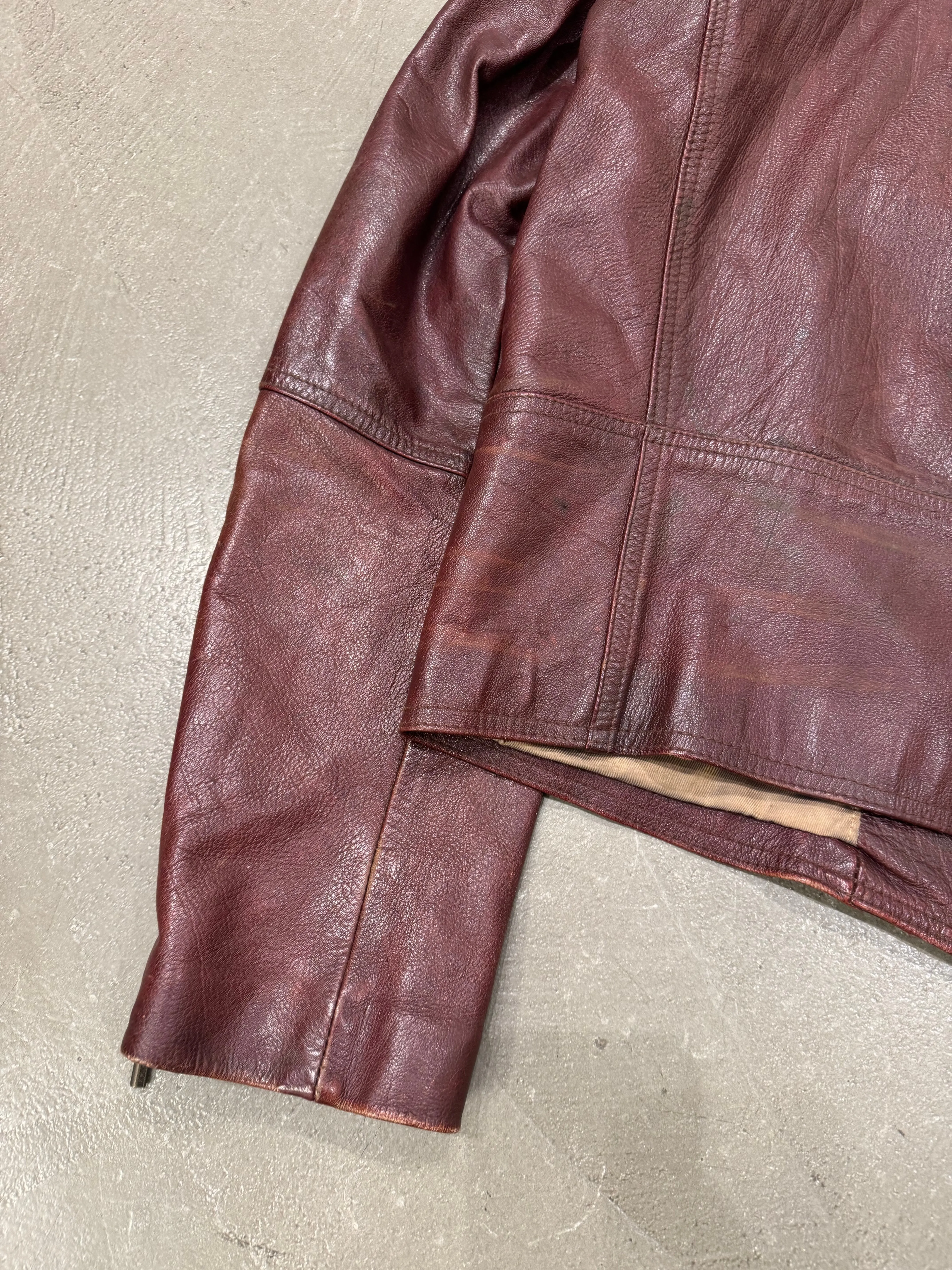 2004 Roberto Cavalli faded zipper leather jacket