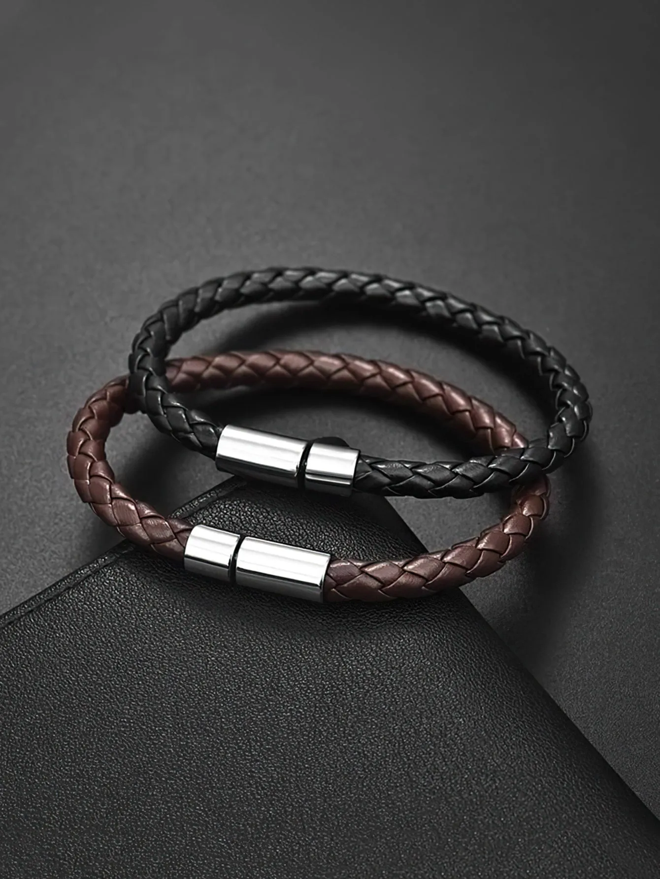 2pcs Men Magnetic Buckle Bracelet - Multicolor