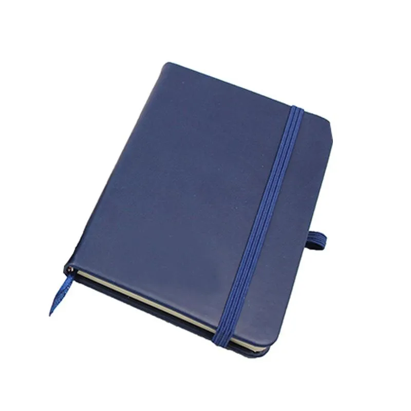A6 Notebook With Pu Leather Cover, Elastic Band Closure And Pen Holder