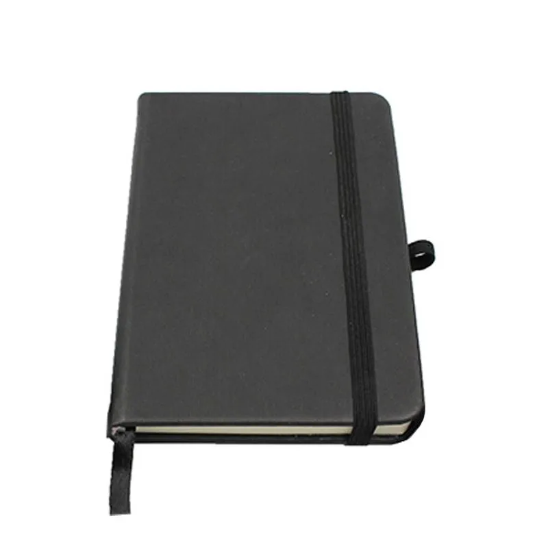 A6 Notebook With Pu Leather Cover, Elastic Band Closure And Pen Holder