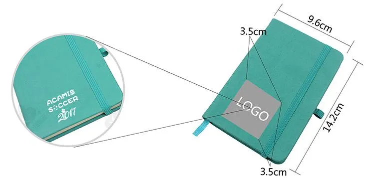 A6 Notebook With Pu Leather Cover, Elastic Band Closure And Pen Holder