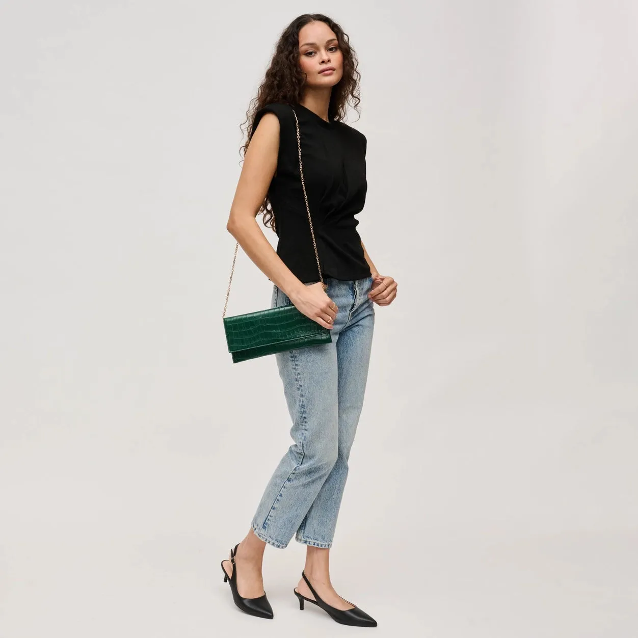 Adelle Clutch in Hunter Green