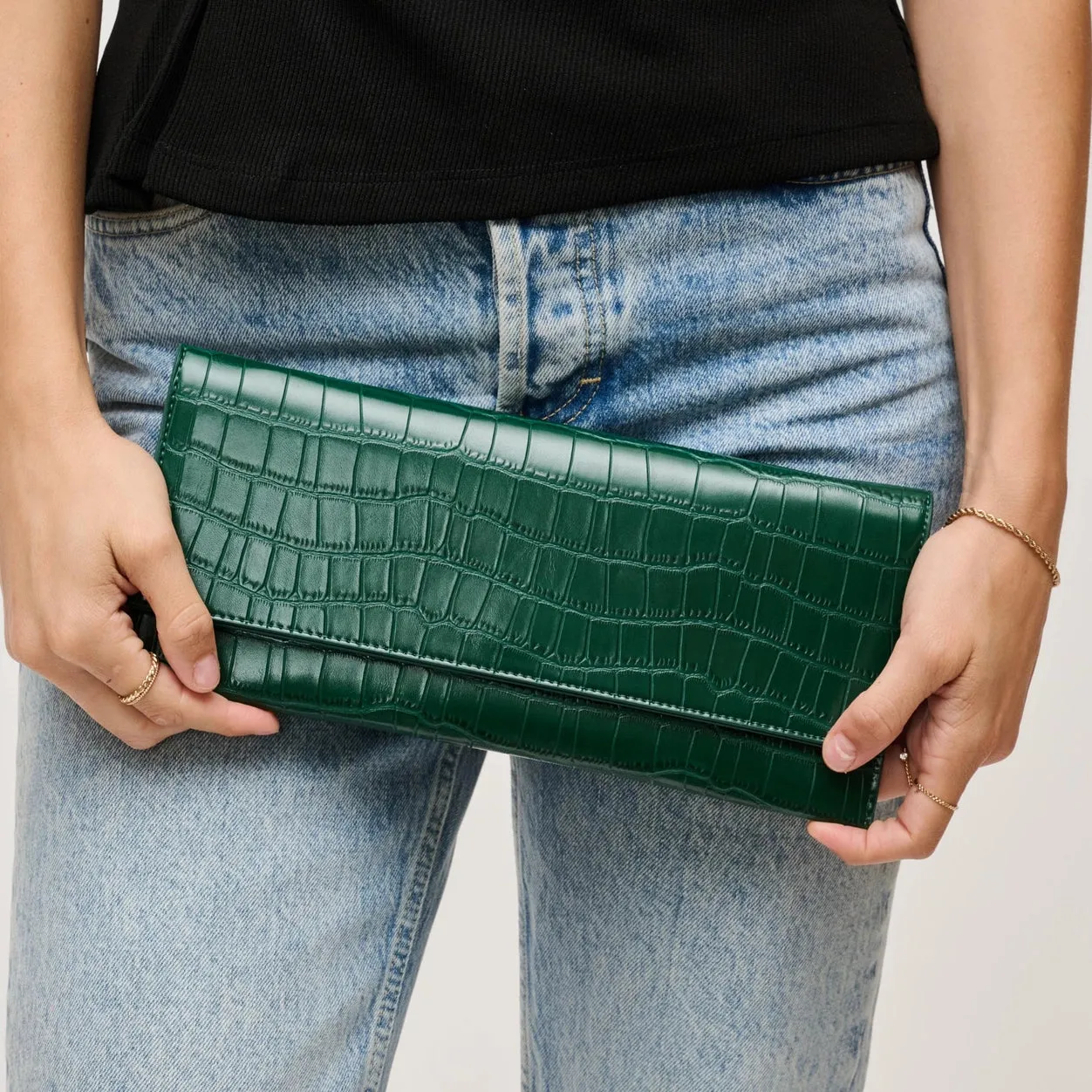Adelle Clutch in Hunter Green