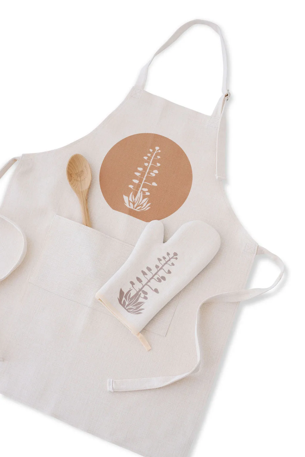 Agave Bloom Brown Apron, College Student Gift, Eco Friendly, Christmas Gift, Mother's Day Gift