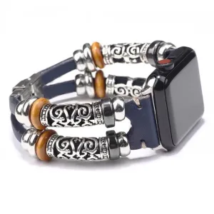 Alexis Leather Embossed Ornament Wrist band For Apple Watch Series 1 - 7 (5 colours)