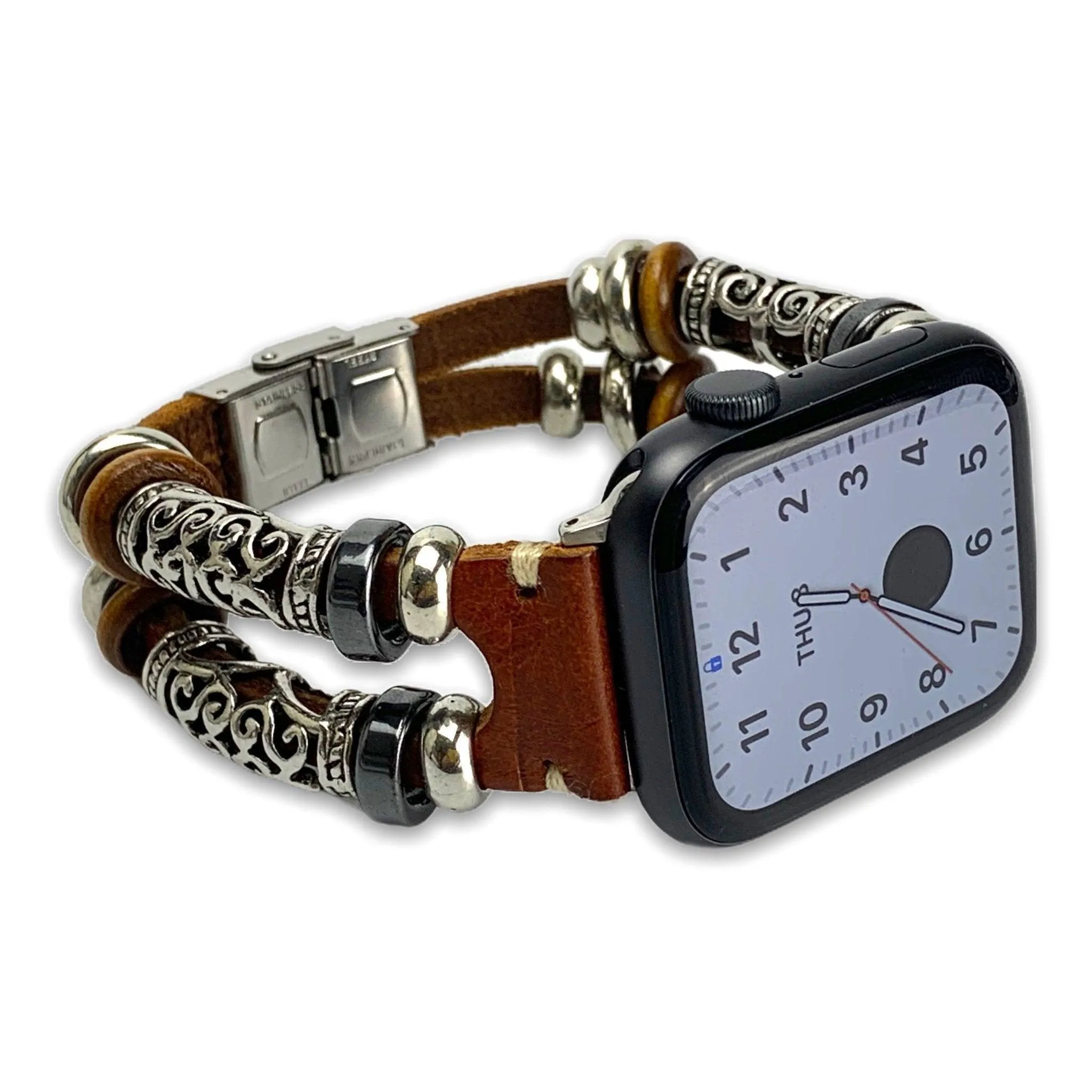 Alexis Leather Embossed Ornament Wrist band For Apple Watch Series 1 - 7 (5 colours)