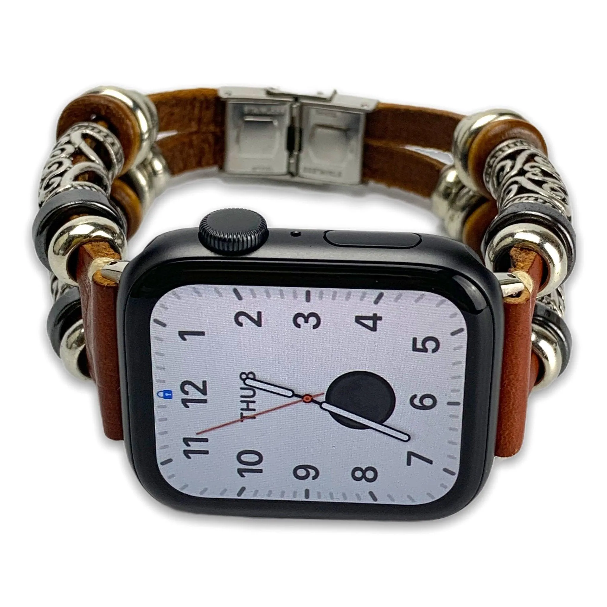 Alexis Leather Embossed Ornament Wrist band For Apple Watch Series 1 - 7 (5 colours)