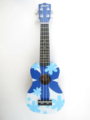 Amahi Blue Flower Soprano Ukulele DDUK-8