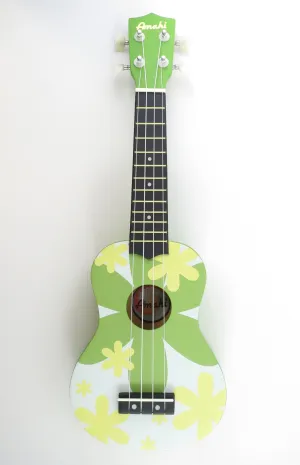 Amahi Green Flower Soprano Ukulele DDUK-6