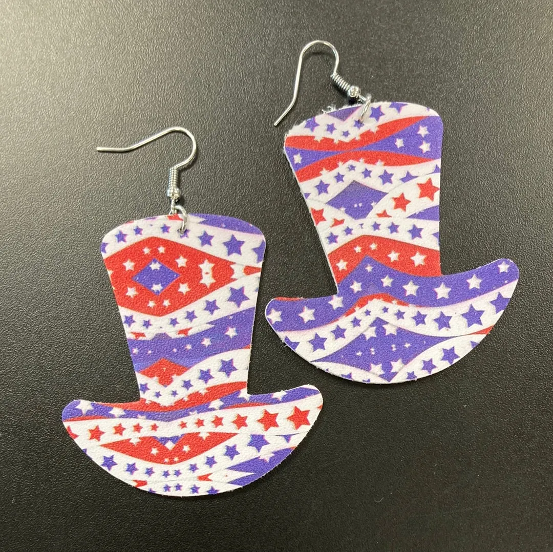American Hat Faux Leather Earrings