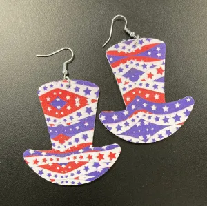 American Hat Faux Leather Earrings