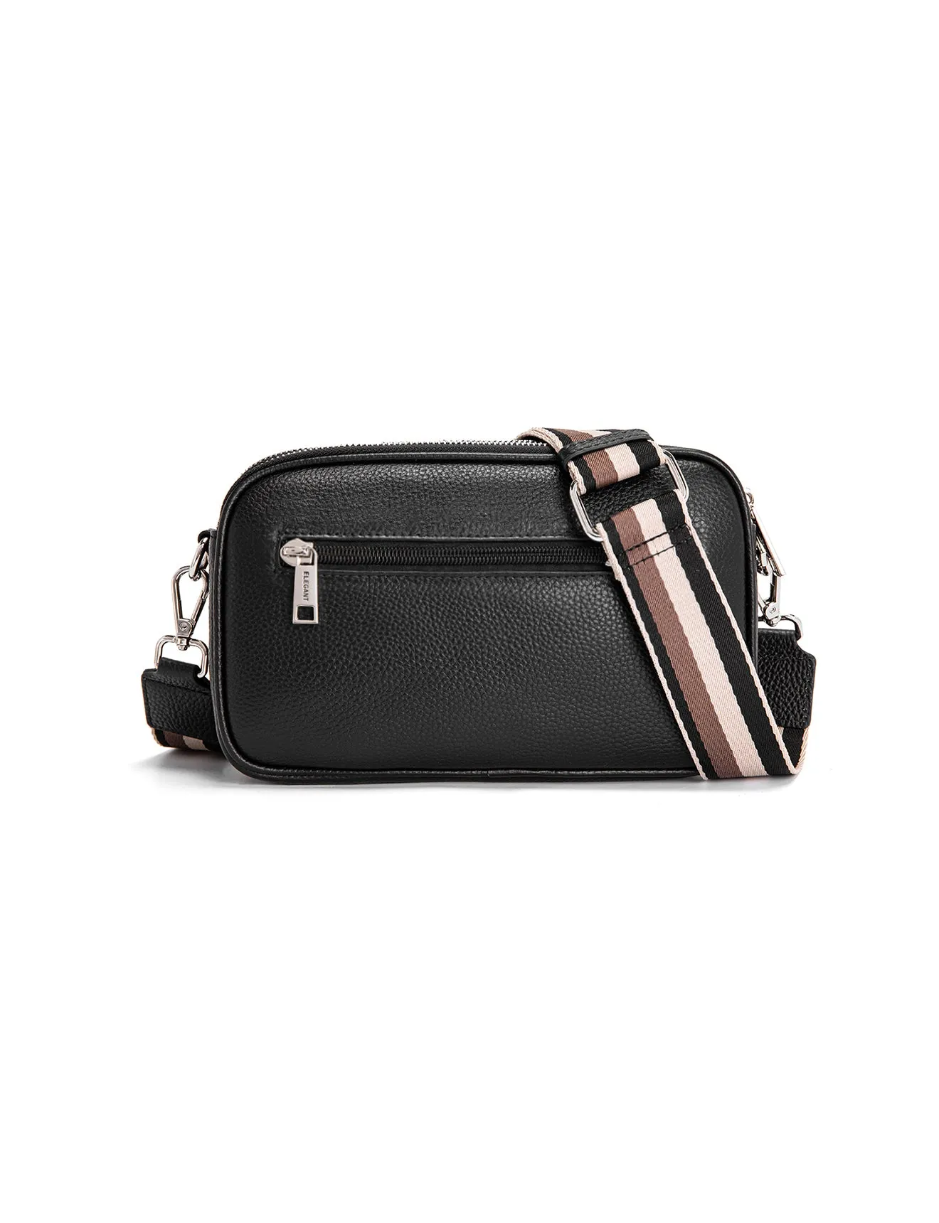 ANNA TRIPLE COMPARTMENT CROSSBODY -E1-0811B-BLK