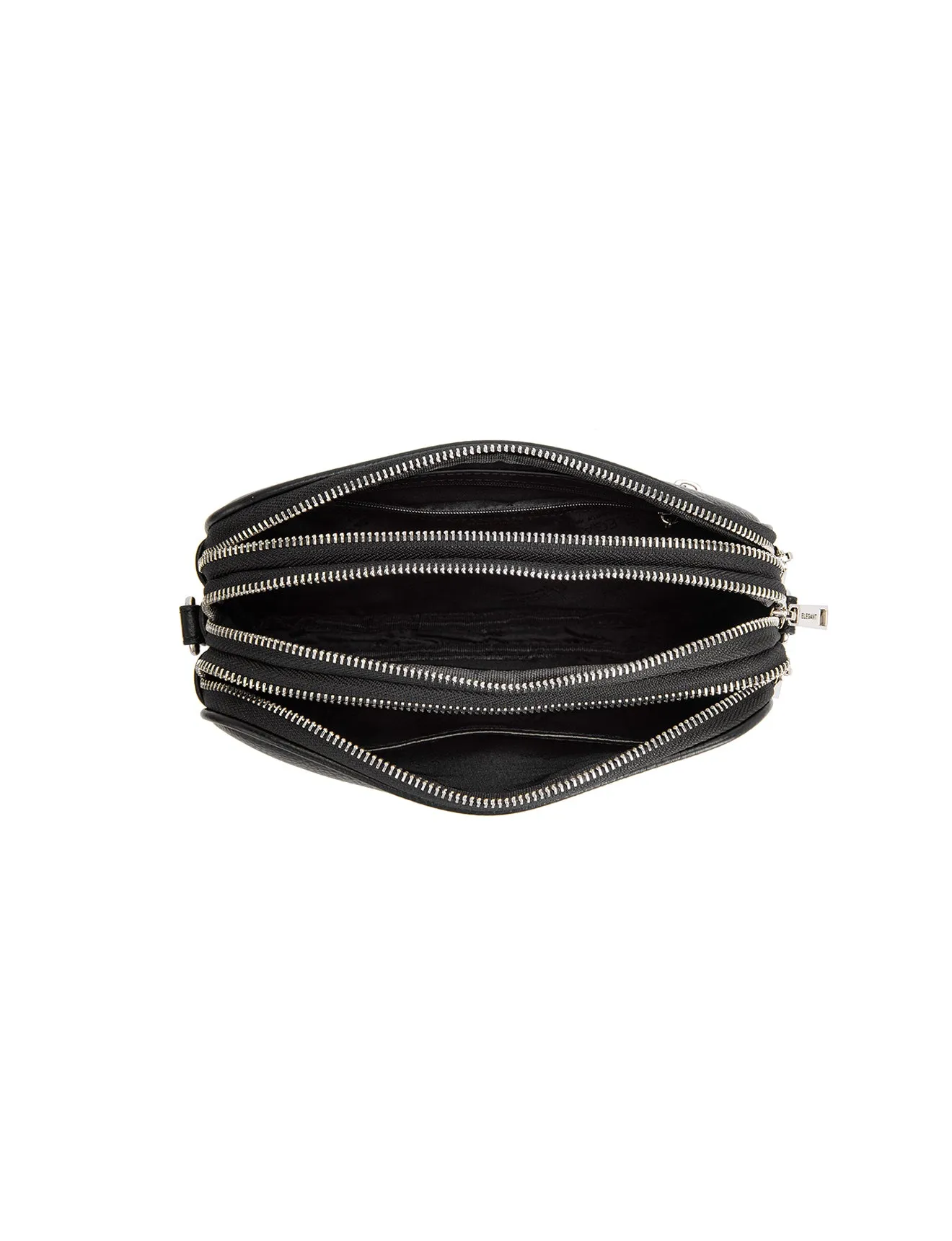 ANNA TRIPLE COMPARTMENT CROSSBODY -E1-0811B-BLK