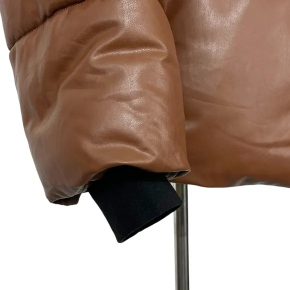 Anthropologie Avec Les Filles Vegan Faux Leather Puffer Jacket