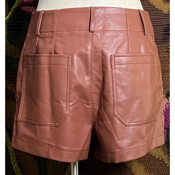 Anthropologie Colette Faux Leather Shorts 30
