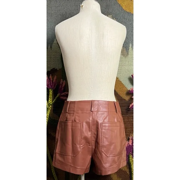 Anthropologie Colette Faux Leather Shorts 30