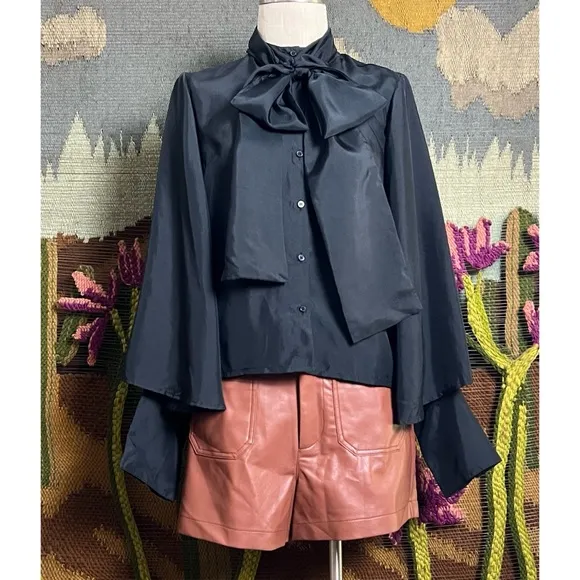 Anthropologie Colette Faux Leather Shorts 30