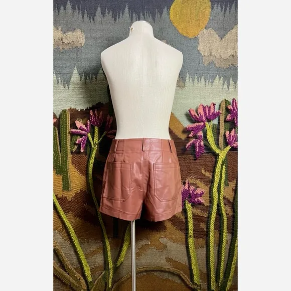 Anthropologie Colette Faux Leather Shorts 30