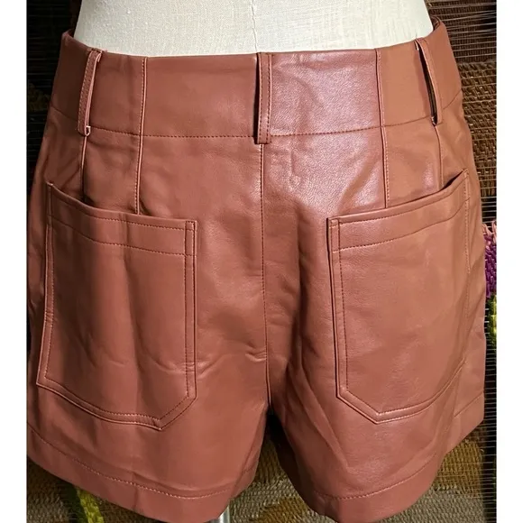 Anthropologie Colette Faux Leather Shorts 30