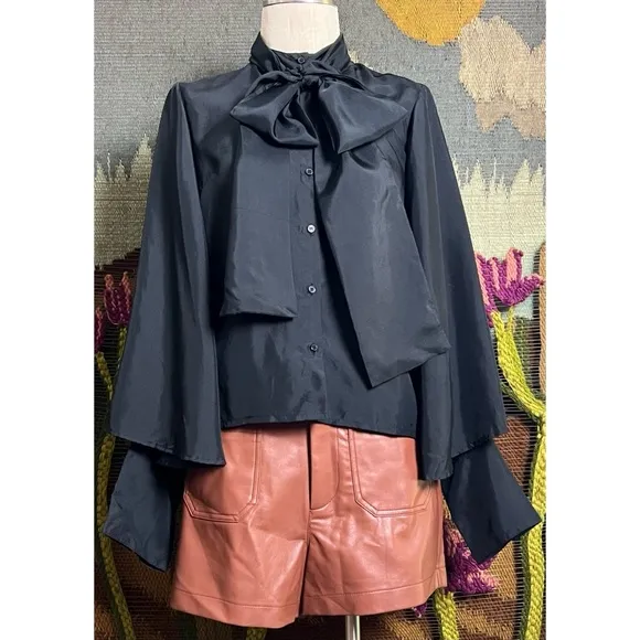 Anthropologie Colette Faux Leather Shorts 30
