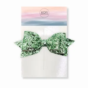Apple Pepperdine Glitter Hair Bow