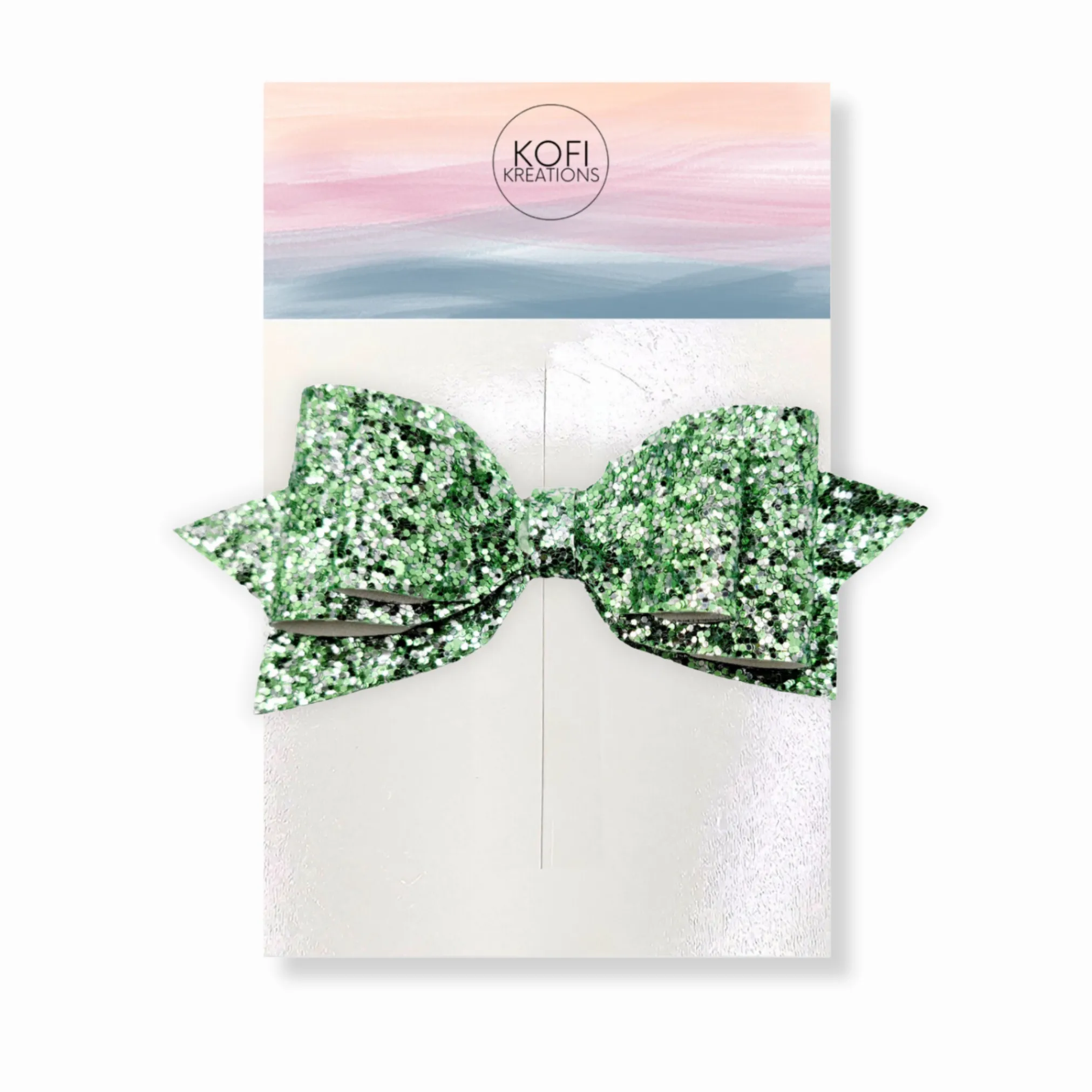 Apple Pepperdine Glitter Hair Bow