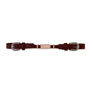 Argentina Cow Leather Rolled Curb Strap with Rawhide - Latigo