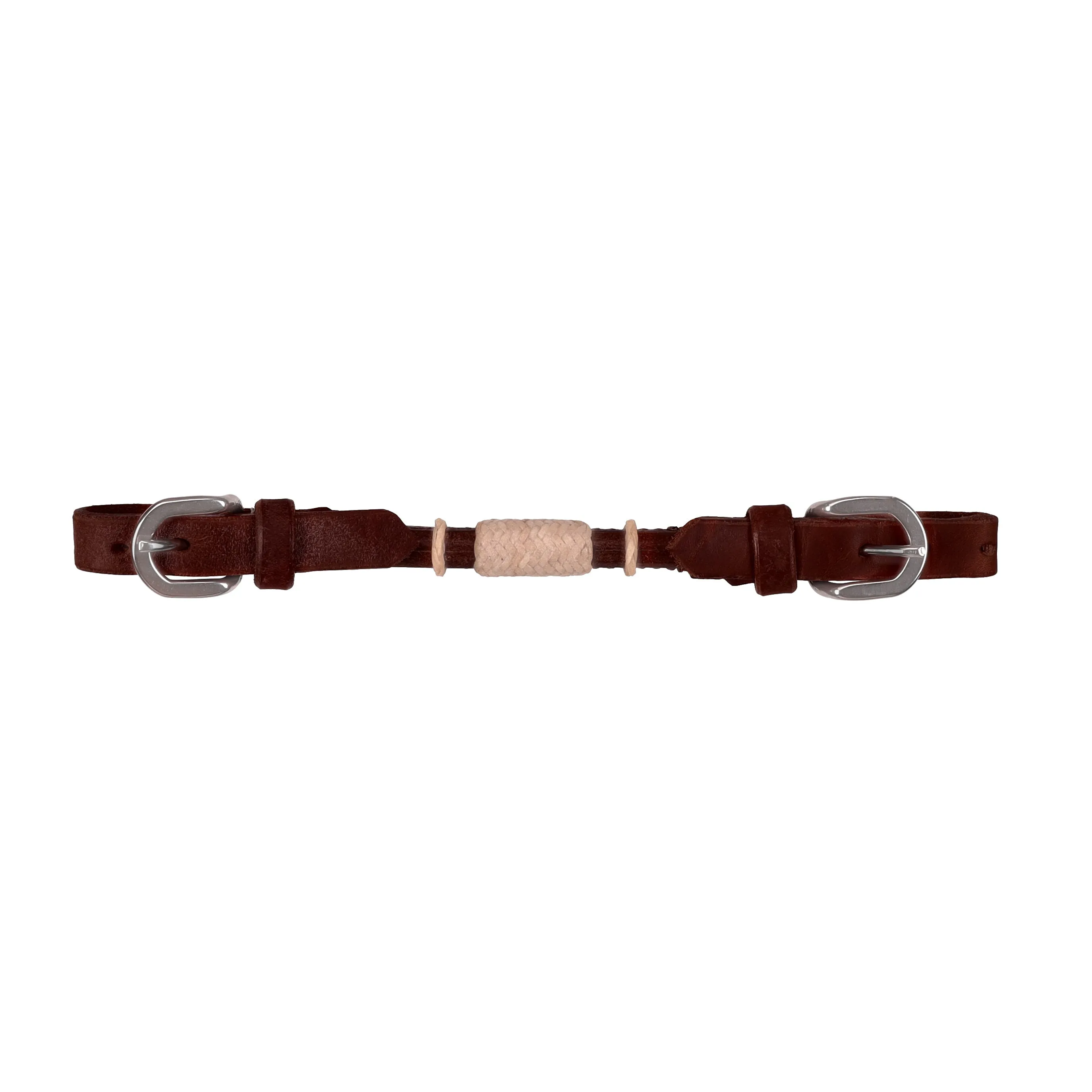 Argentina Cow Leather Rolled Curb Strap with Rawhide - Latigo