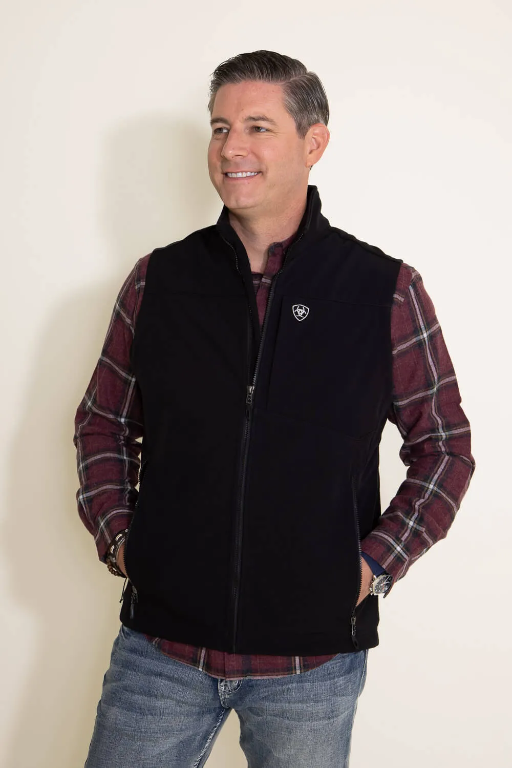 Ariat Logo 2.0 Softshell Vest for Men in Black | 10028321-BLK