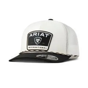Ariat White FlexFit 110 Ballcap with Black Rubber Ariat International Patch