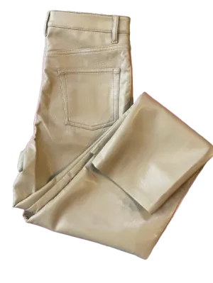Aritzia Wilfred Beige Pleather Pants