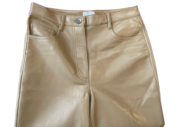 Aritzia Wilfred Beige Pleather Pants