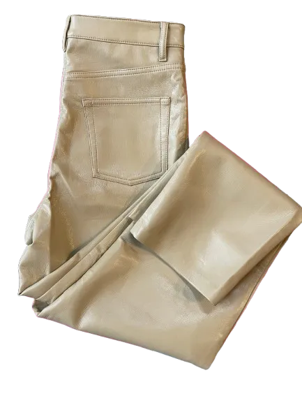 Aritzia Wilfred Beige Pleather Pants