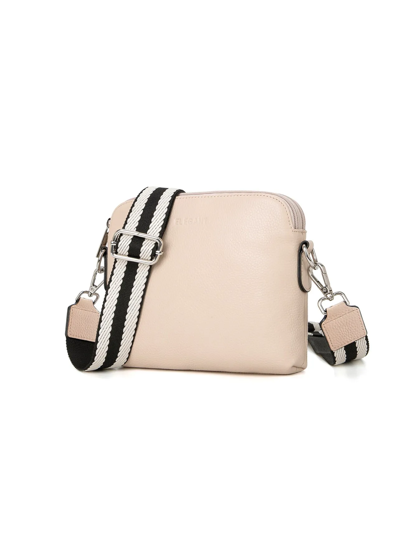 ASHLEY LEATHER BAG WEBBING STRAP- E1-0838-IVORY
