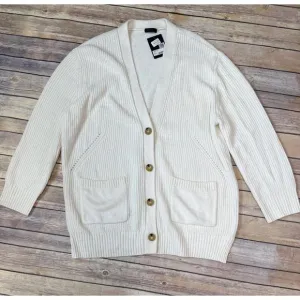 ATM Anthony Thomas Melilla Oversized Knit Cardigan Ivory Size S