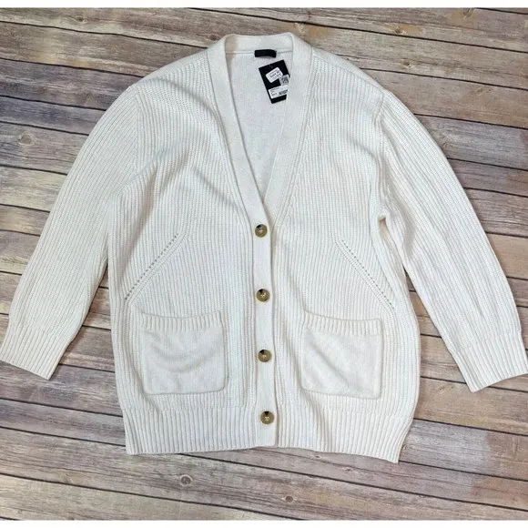 ATM Anthony Thomas Melilla Oversized Knit Cardigan Ivory Size S
