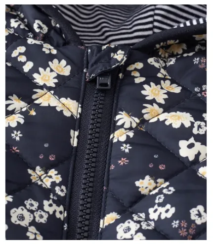 Baby Girl Floral Printer Zip Up Jacket