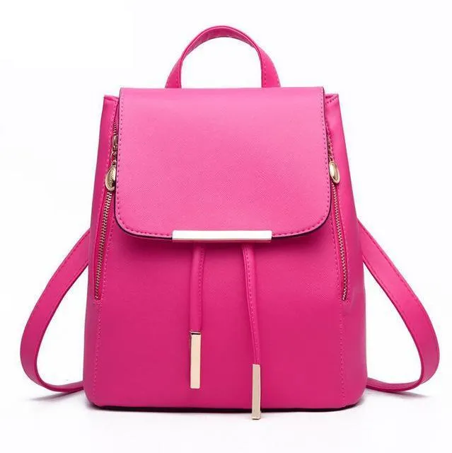 Backpack Purse Leather Shoulder Bag Ladies Travel Bag