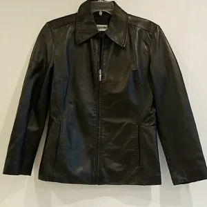 BAGATELLE BLACK LEATHER ZIP UP JACKET‎ (sz med)