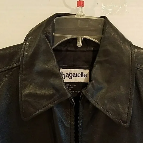 BAGATELLE BLACK LEATHER ZIP UP JACKET‎ (sz med)