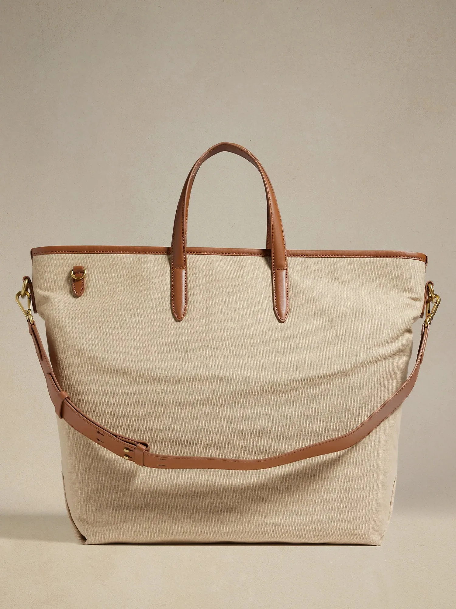 Banana Republic Leather Trim Canvas Tote