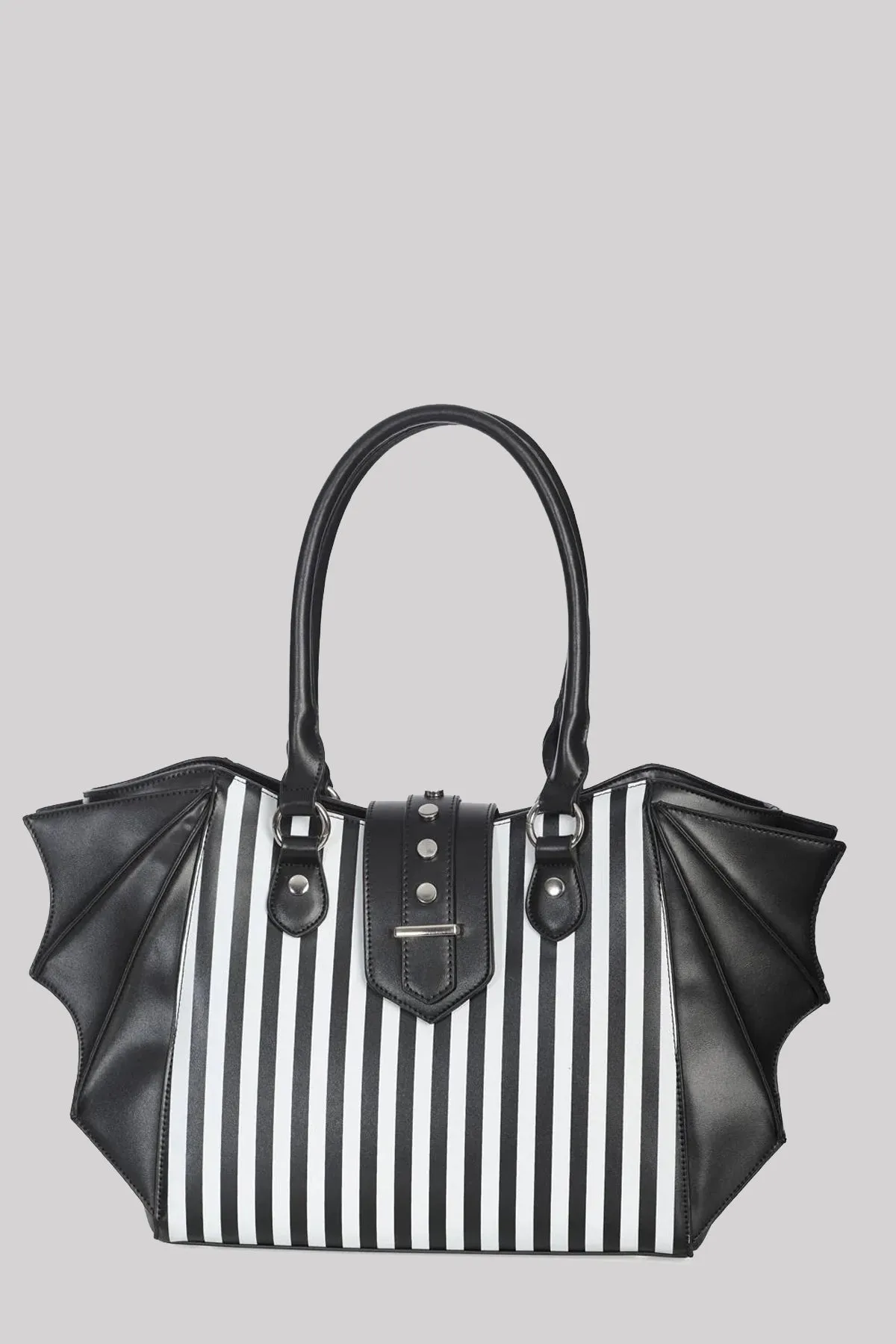 Banned Annabelle Black & White Goth Bat Wing Bag