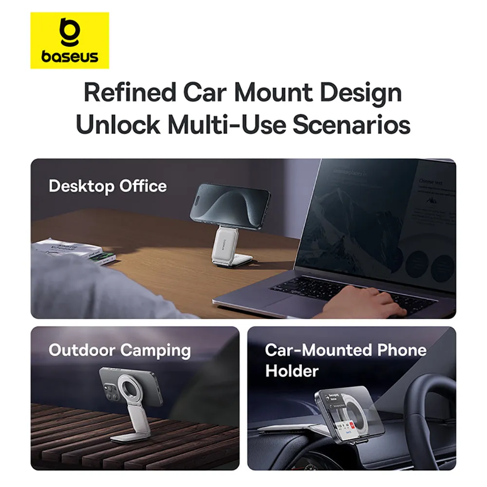 Baseus Magnetic Car Mount Holder - Moon White