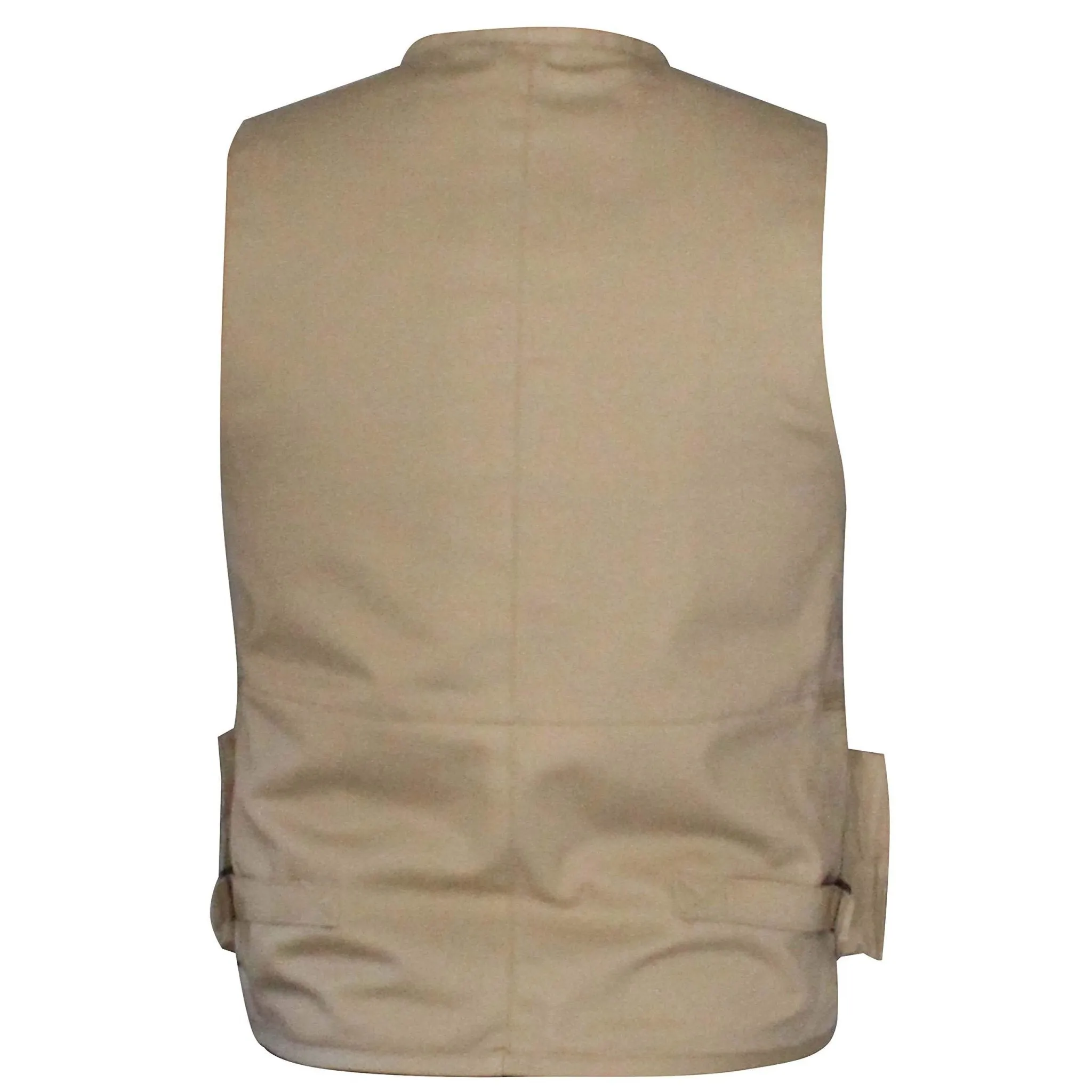 Beige Fisherman's Multi Pocket Cotton Vest Waistcoat