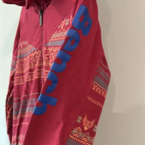 Bench - small, knit zip up, wolves, fair isle print